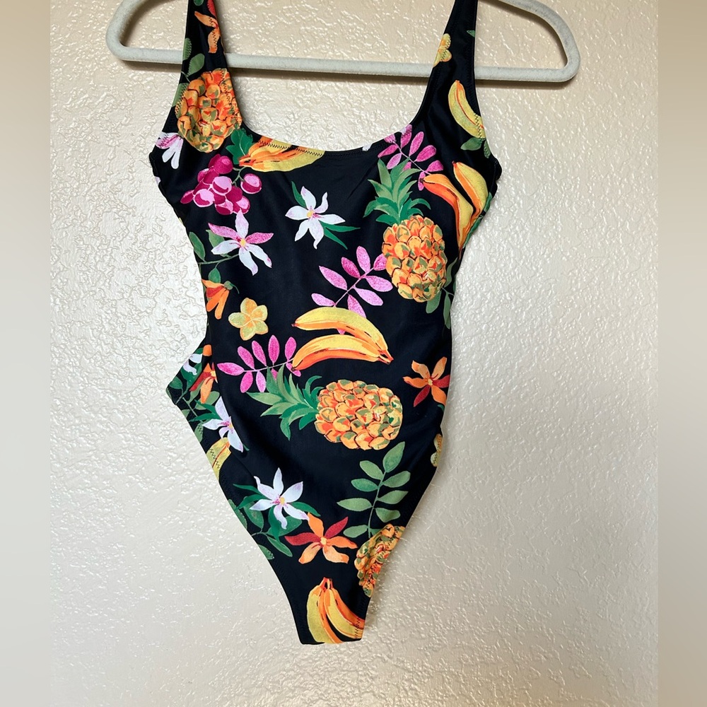 Tropical Fruit Print One-Piece Swimsuit | Size S | Like New OLD NAVY